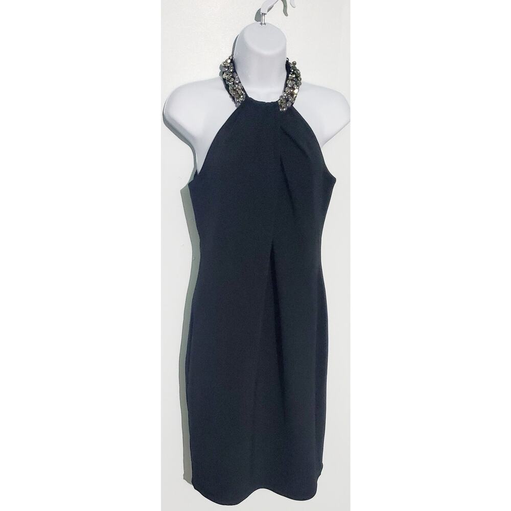 Carmen Marc Volvo Womens Little Black Halter Dress Size 8 Wedding Formal Glam